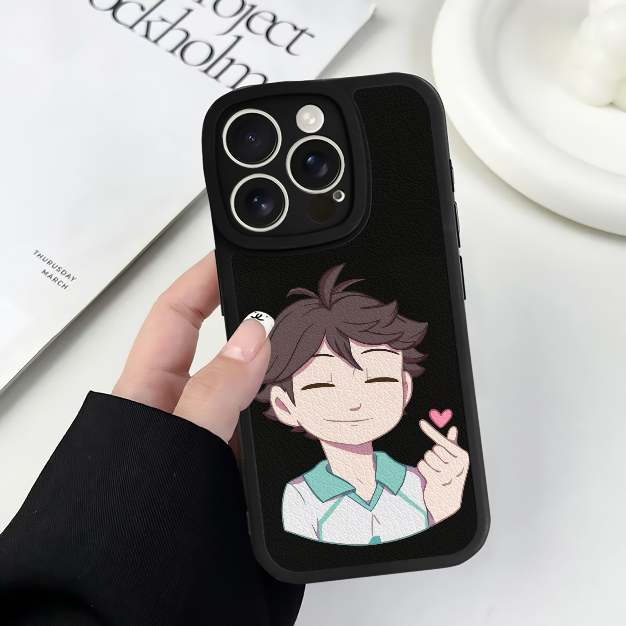 （画像用） ハイキュー!! Haikyu!! 【iPhone 16シリーズ対応】シリコンスマホケース（レザー調） 材質：シリコン